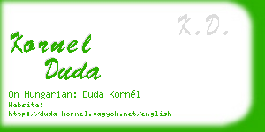 kornel duda business card