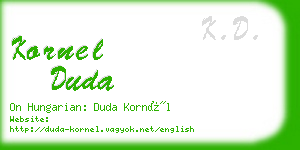 kornel duda business card